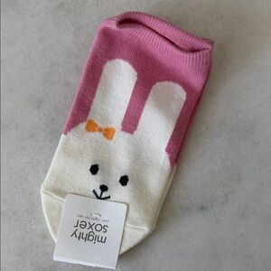 Pink and White Bunny Kids Socks